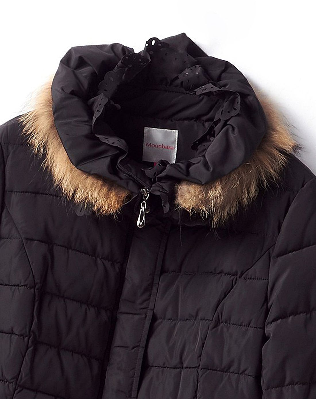 气质烧花短款仿羽绒棉服(配送貉子毛领)