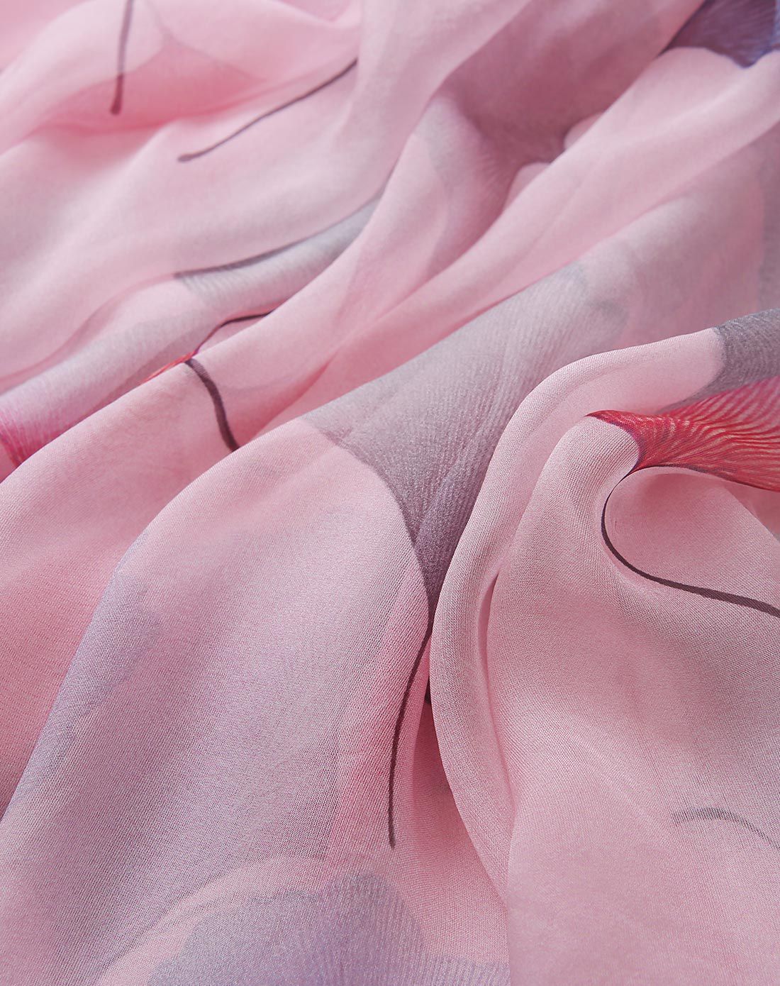 织布人 (礼袋包装)真丝手工卷边银杏超宽丝巾披肩