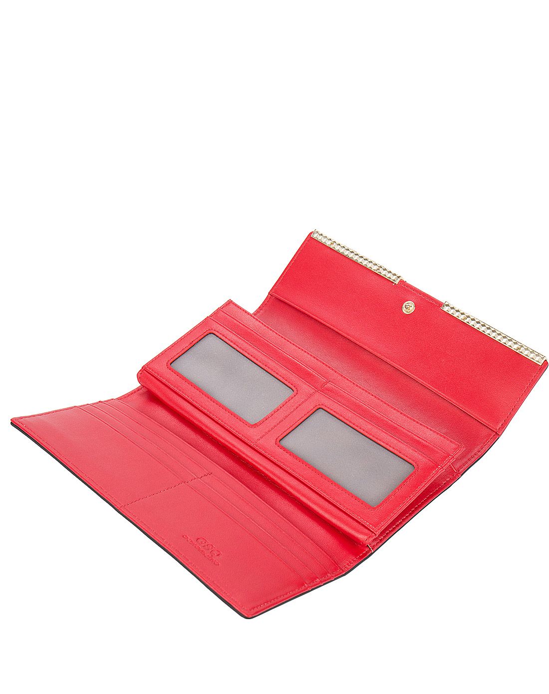 女士简约三折信封长款钱包