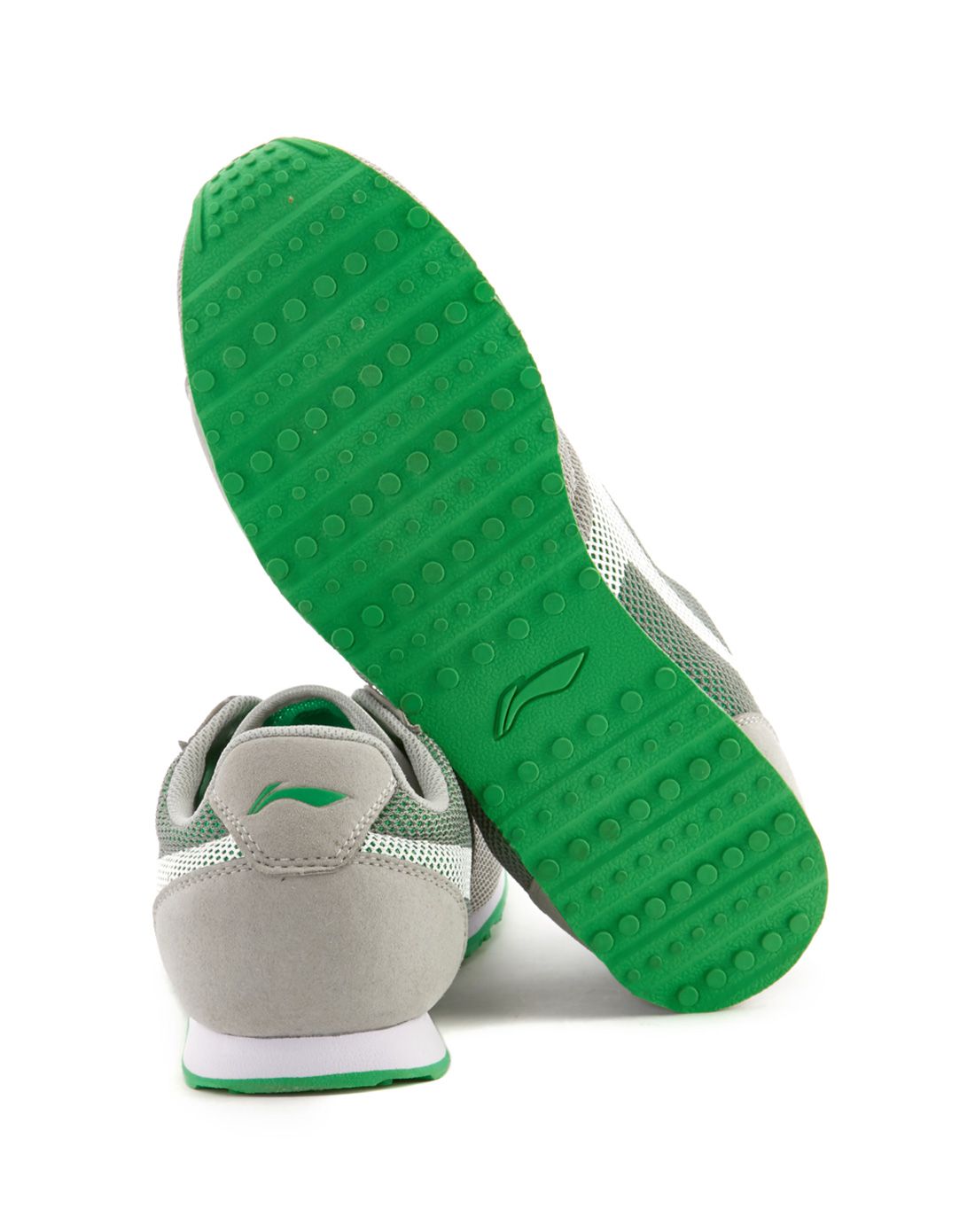 李宁活力运动男款冷灰/荧光果绿/白经典休闲鞋alcj027-2_唯品会