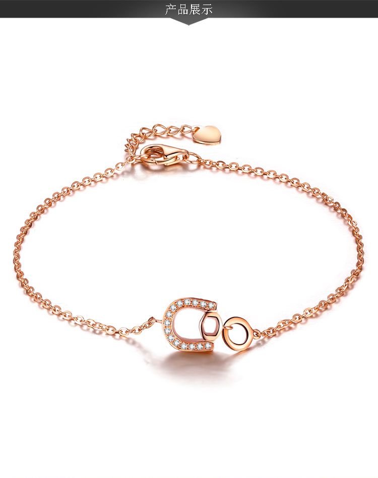 周六福 玫瑰18k金钻石手链-舞姿