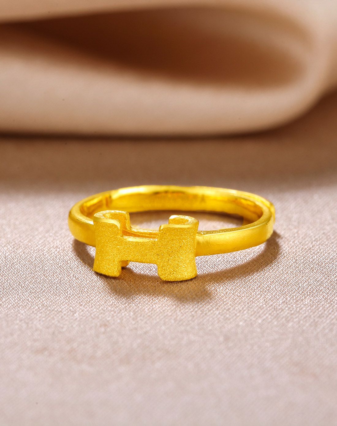 周六福黄金专场周六福 精品足金字母磨砂开口戒指1111-zjr0215-l_唯品