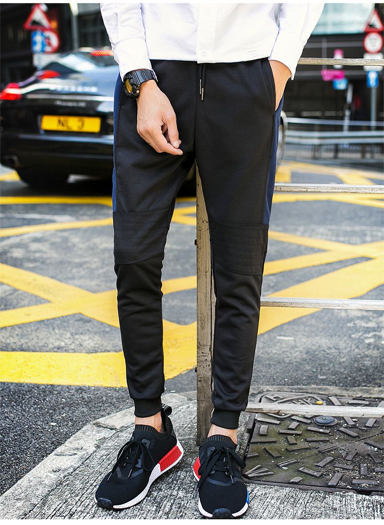 年中榜 抹茶故事matchastory侧边藏蓝色拼接行线针织长裤m166k71551