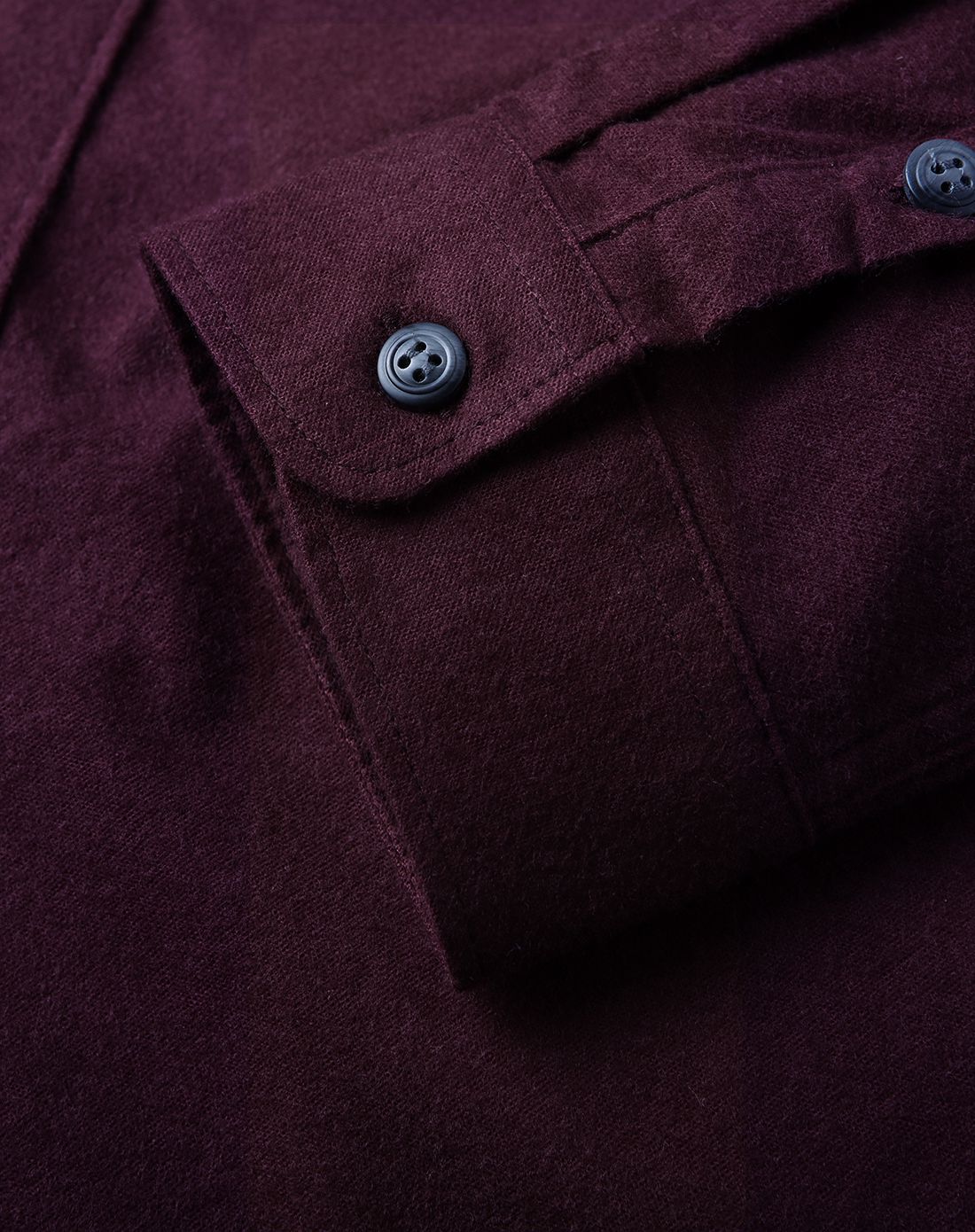 布衣传说男装专场 纯棉时尚袋盖舒适长袖衬衫酒红 商