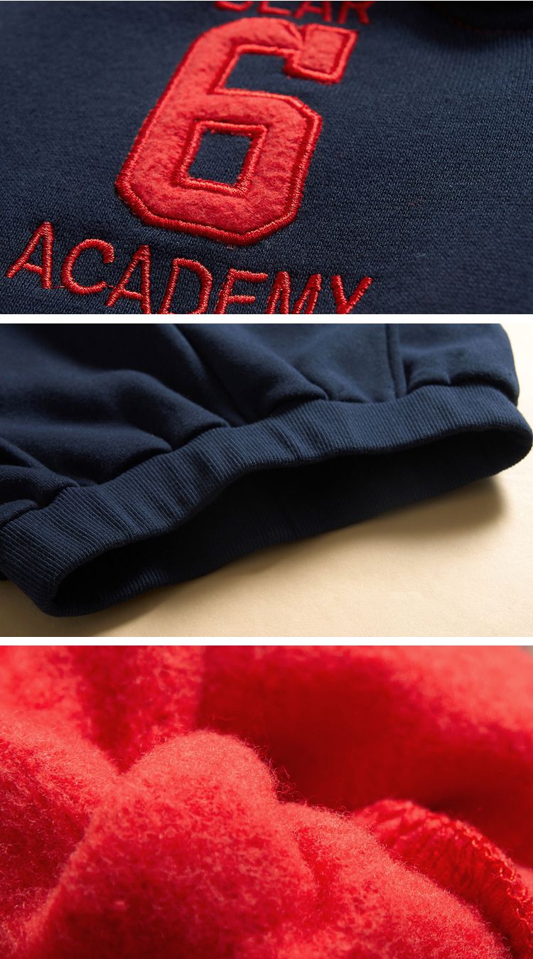 小虎宝儿tiger mini男童专场 加绒加厚小熊贴布运动套