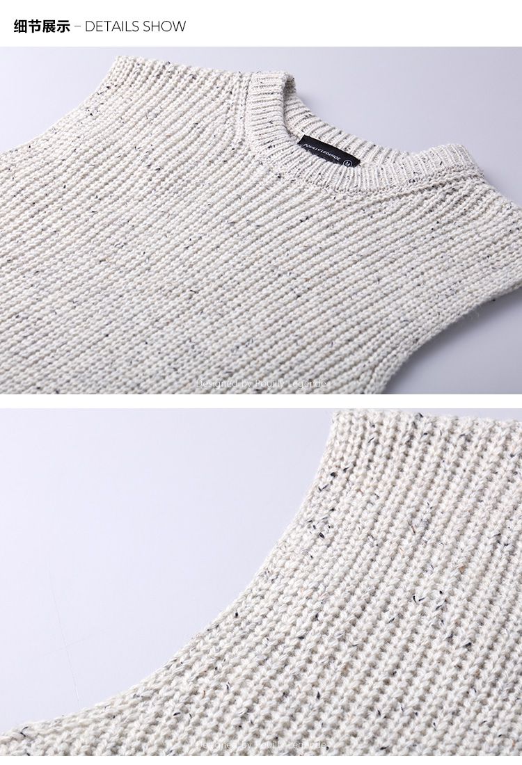 白底黑点时尚芝麻点提花百搭羊毛背心