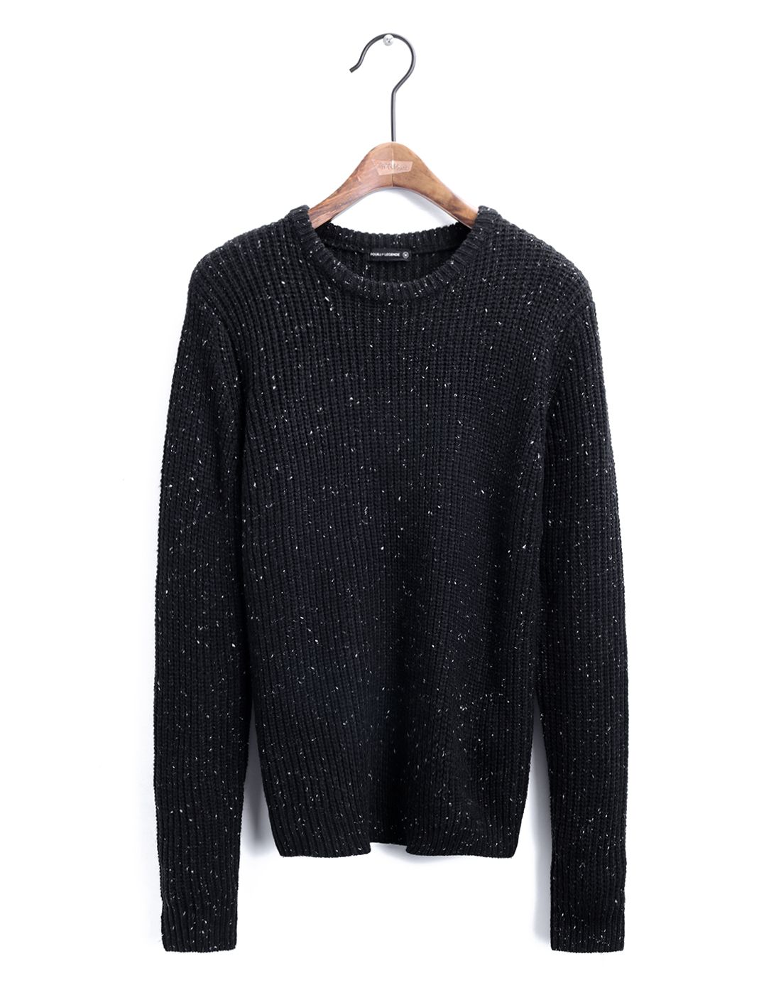 黑底白点时尚芝麻点提花百搭休闲毛衣