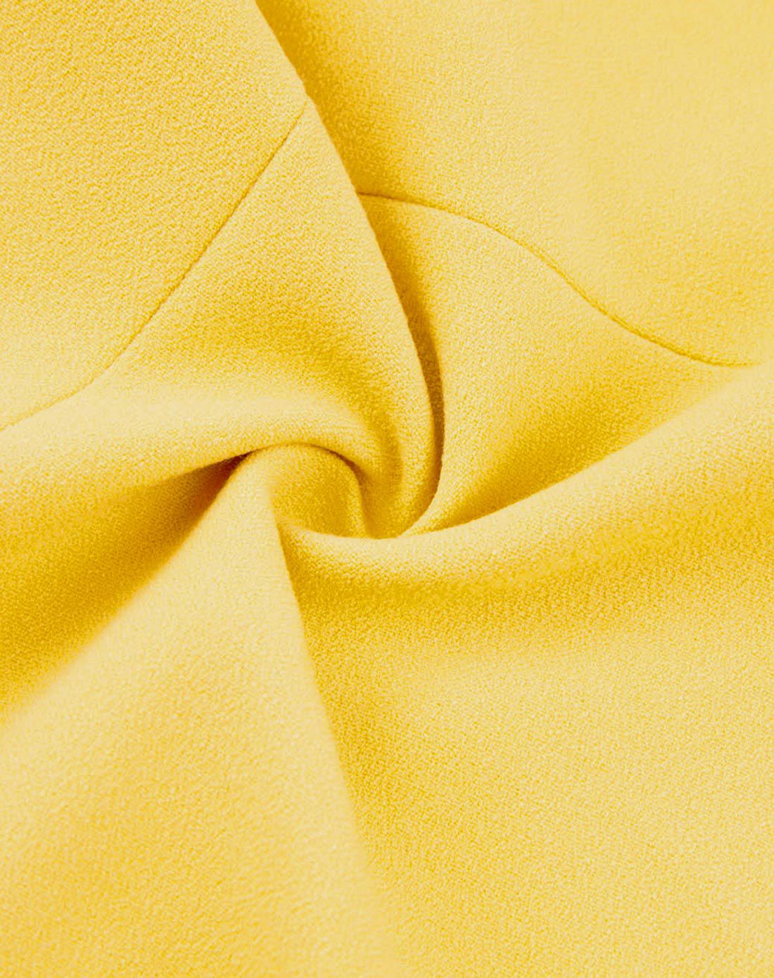 黄色淑女中长纯色风衣