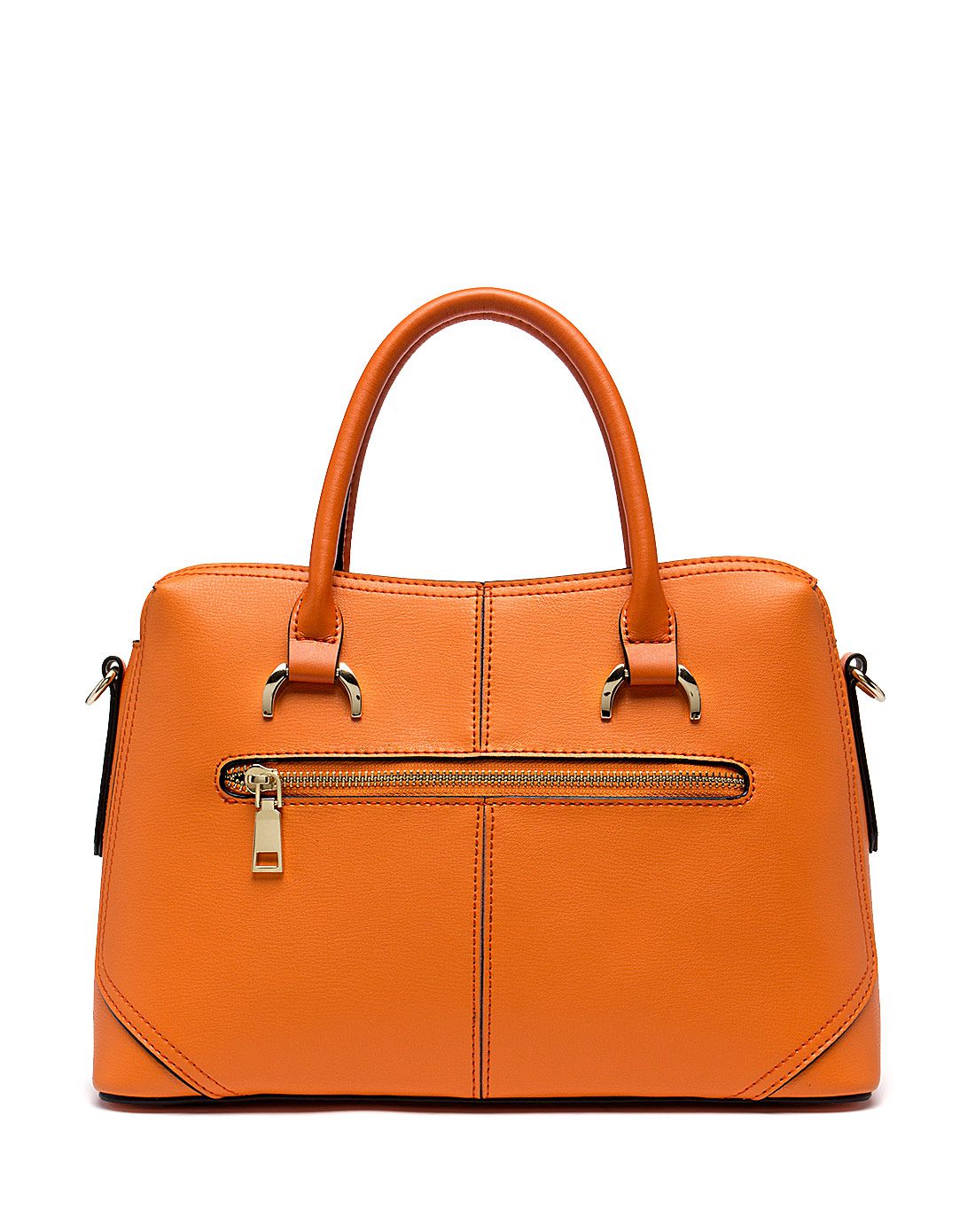 女士简约韩版欧美香橙色手提包