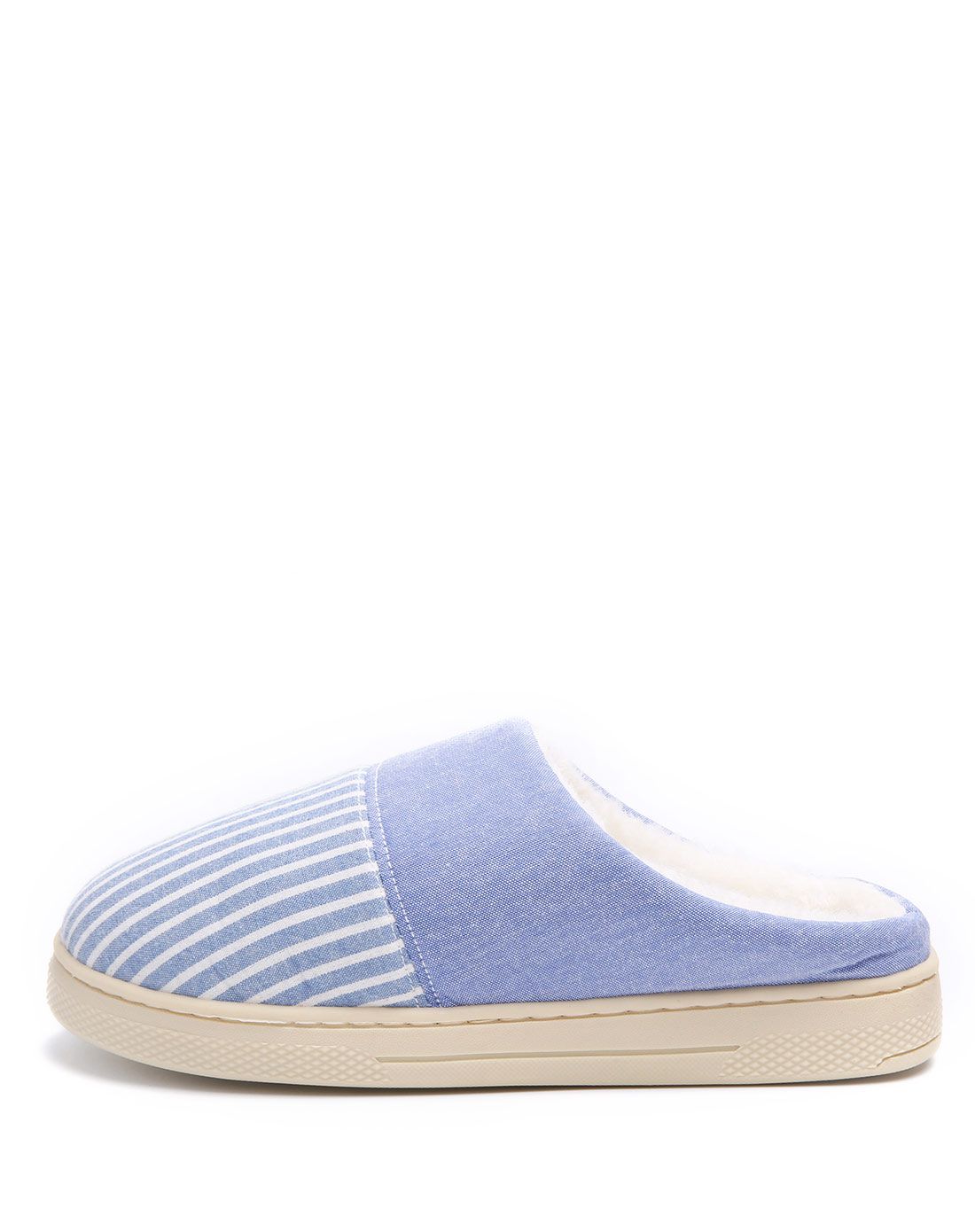 集适家拖鞋专场男款冬季韩流蓝白条纹时尚居家棉拖162215200m_唯品会