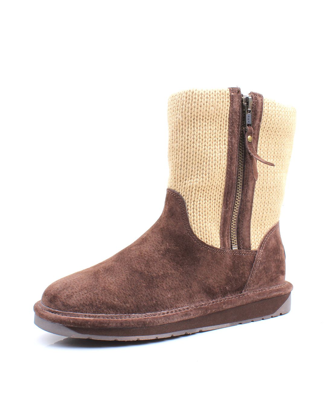 新品猪巴戈平底加绒保暖雪地靴黑色