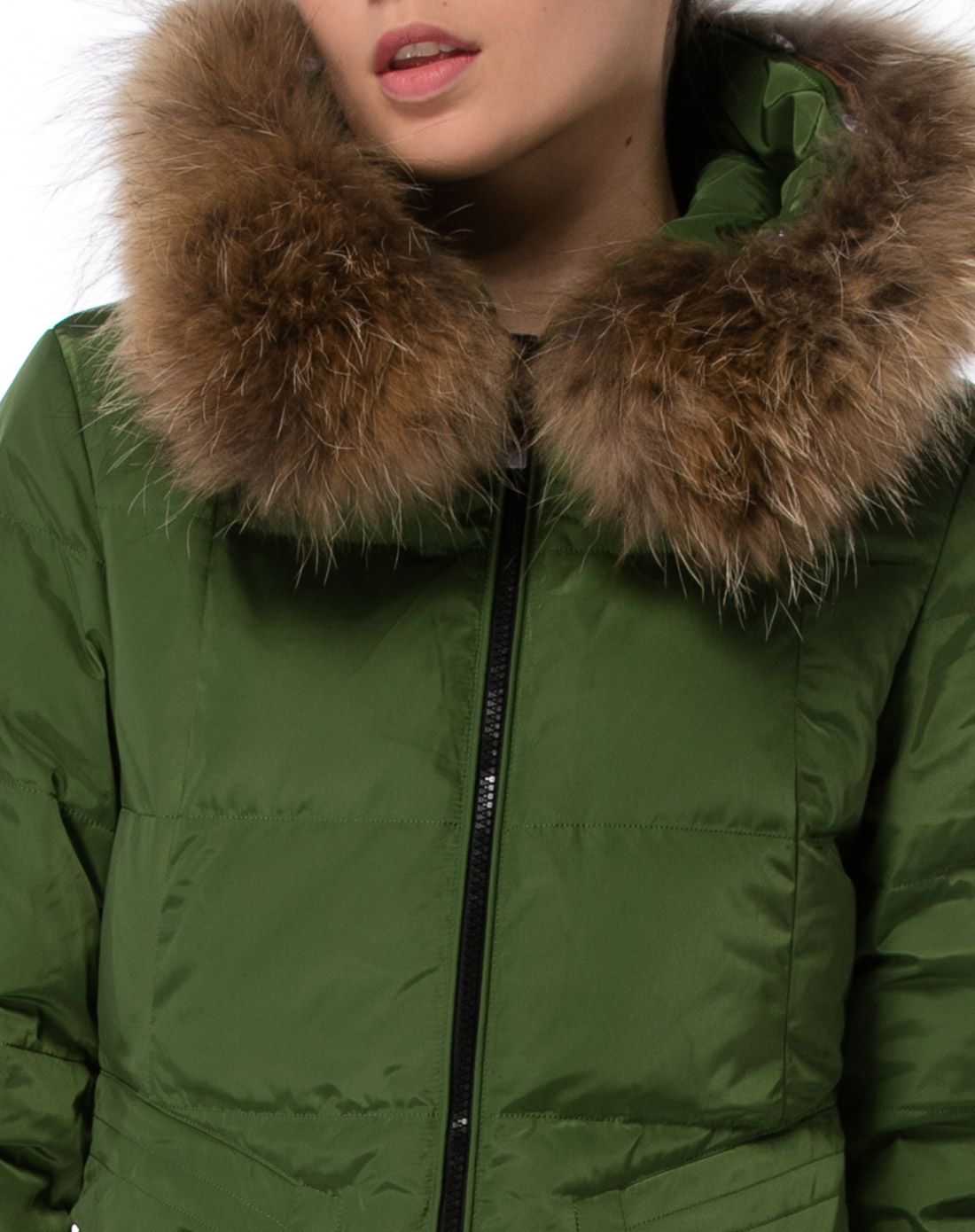 女式苔绿时尚羽绒服
