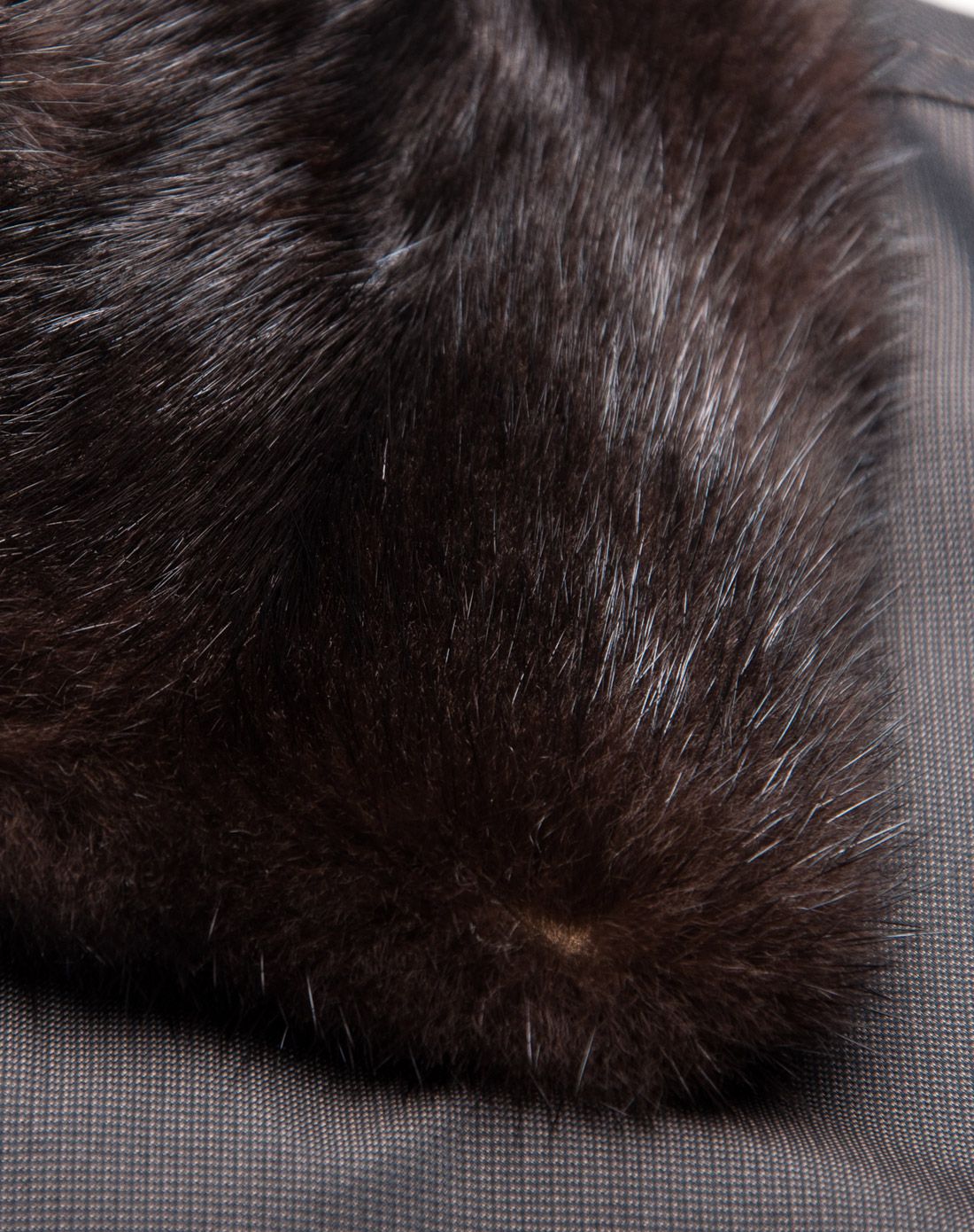 深灰色水貂毛领时尚保暖尼克服