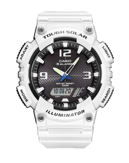 卡西欧casio商务休闲casio regular系列多功能运动防水男表黑色aq-s