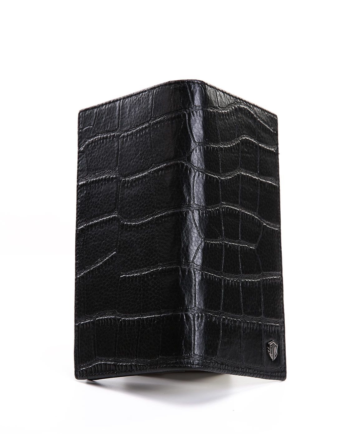 男士长款牛皮黑色钱包