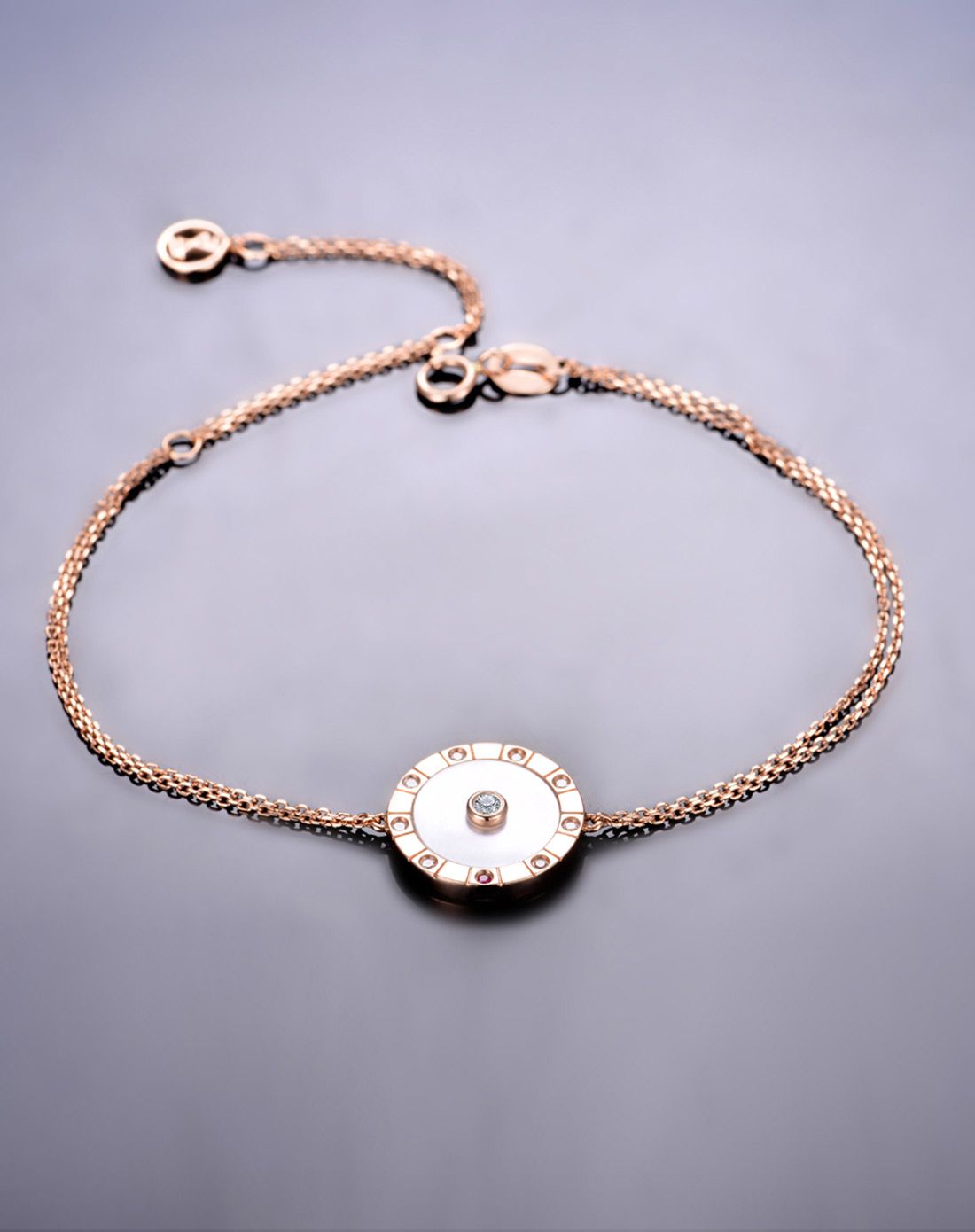 佐卡伊 摩天轮 玫瑰18k金钻石手链