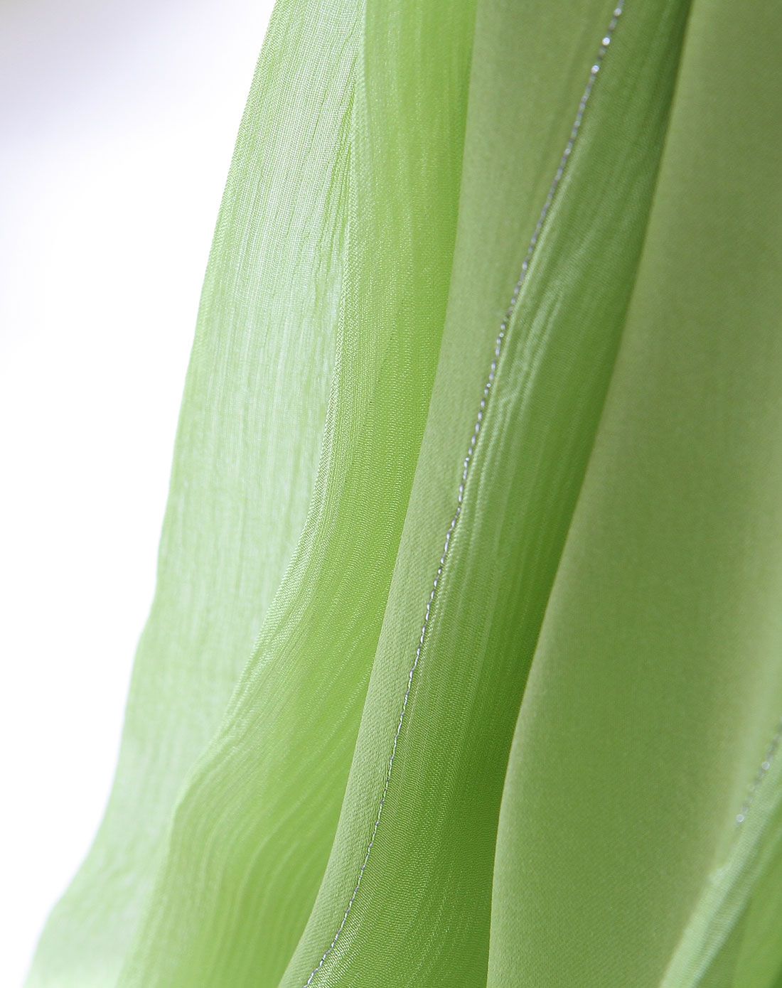 (礼袋包装)真丝纯色锻条绡户外百搭围巾绿色