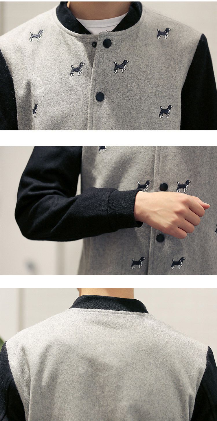 反季特惠--抹茶故事matchastory小狗图案夹克灰色m158h65433_唯品会