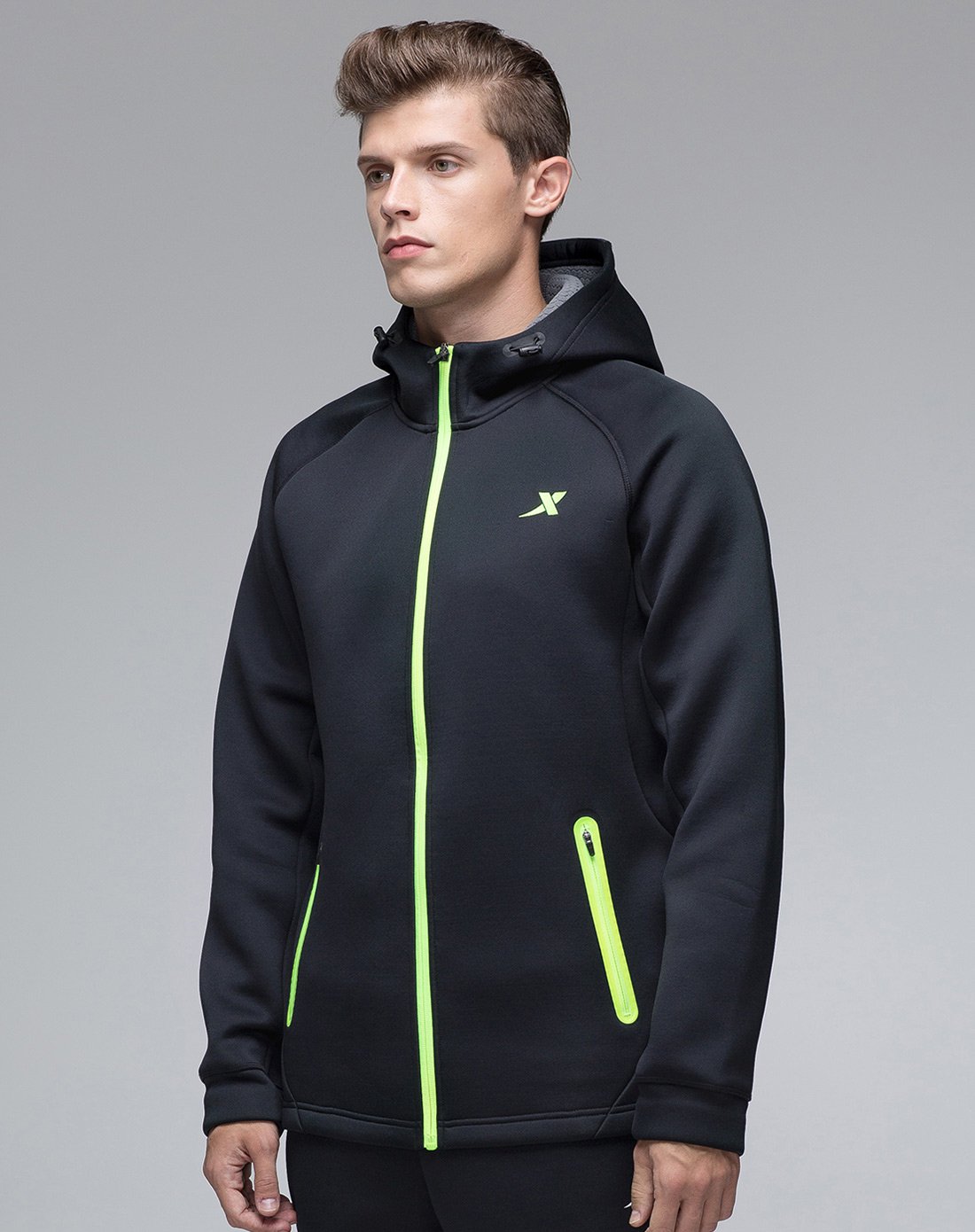 特步xtep男士运动服专场防风保暖 男款针织上衣黑8843290692240200