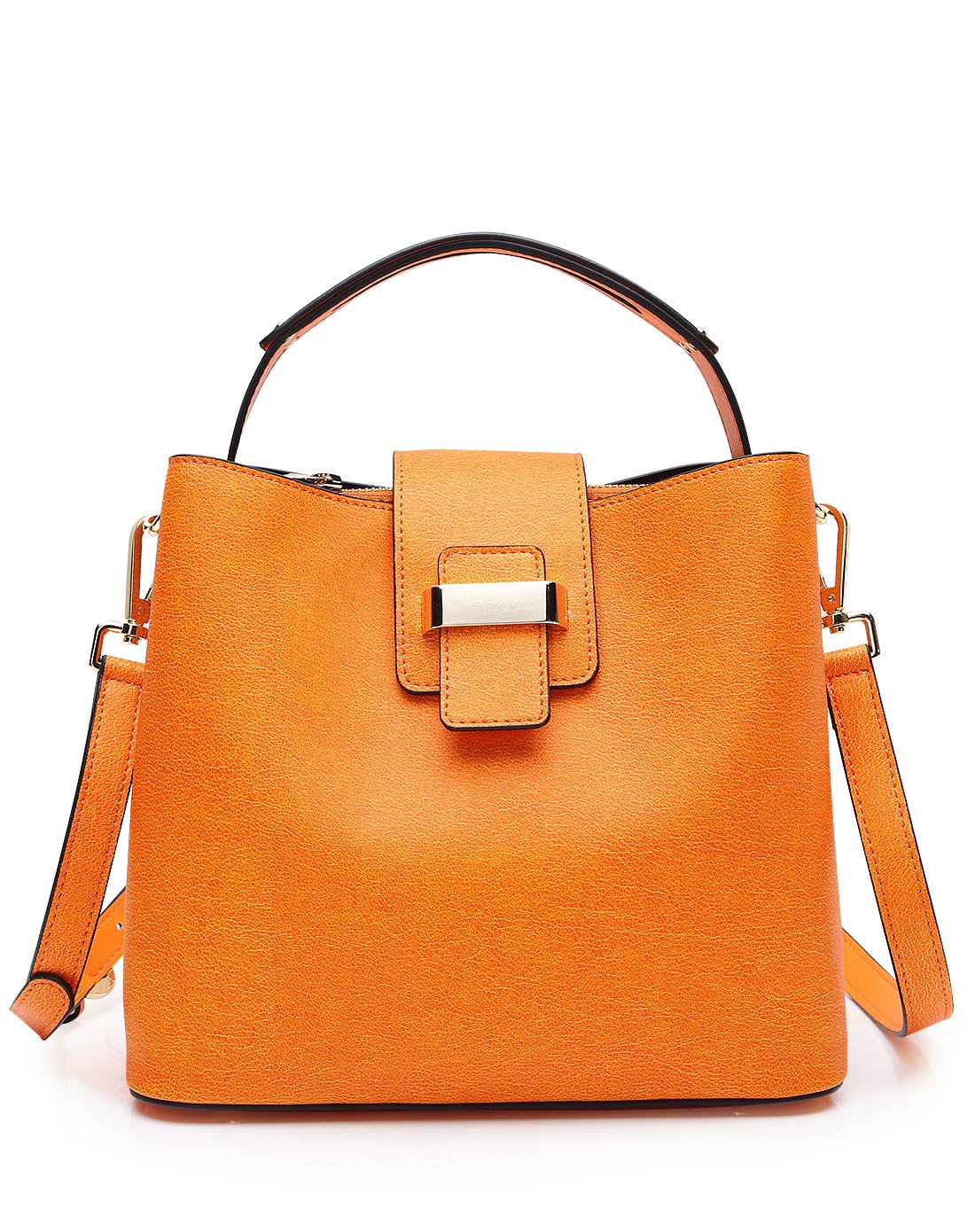 新款女士知性优雅气质手提包橙色