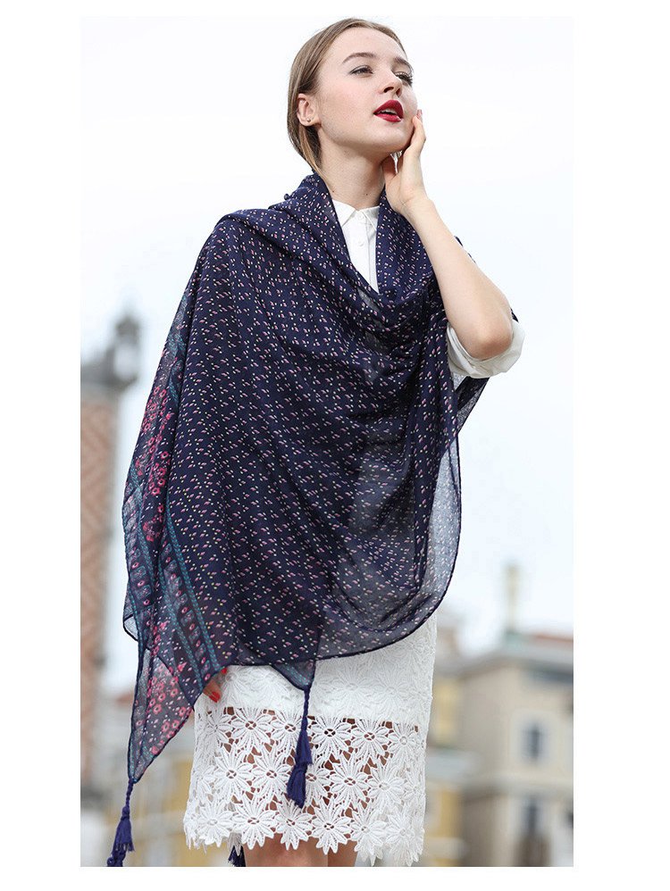 kk&sophia 波西米亚风流苏吊坠围巾