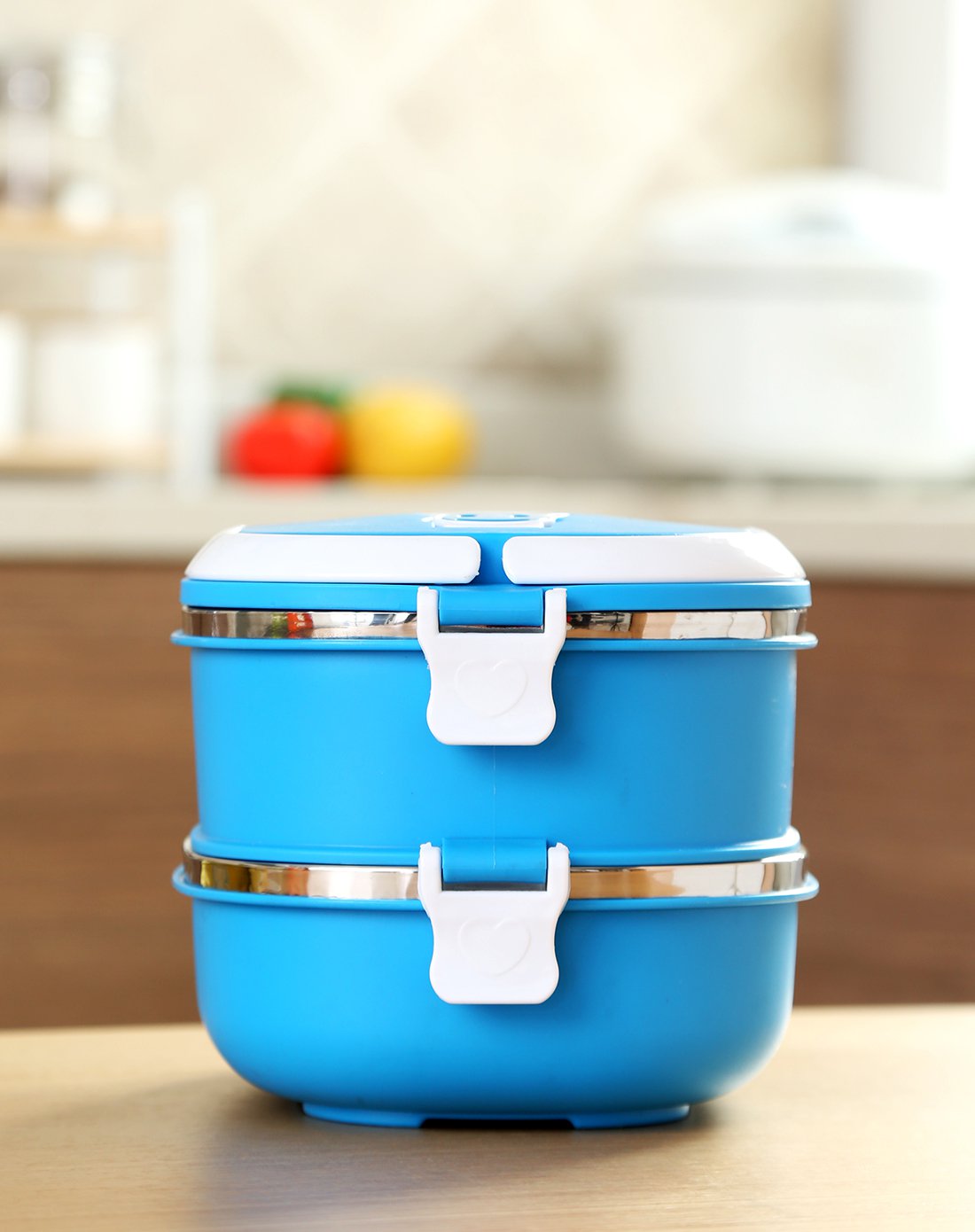 高档不锈钢真空两层保温饭盒