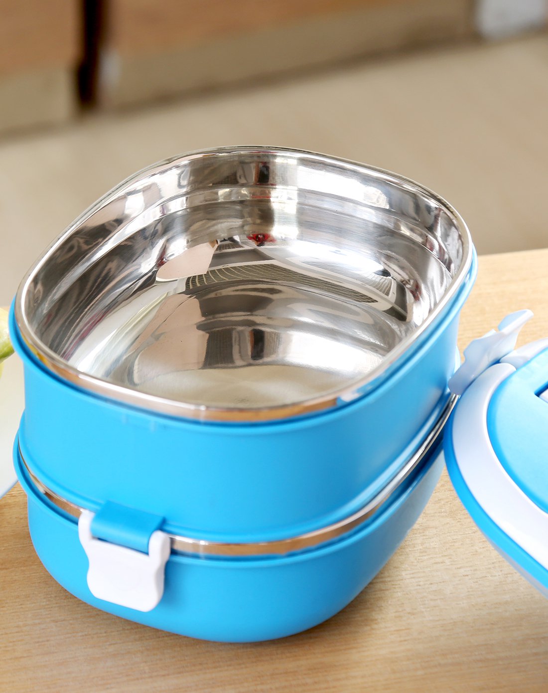 高档不锈钢真空两层保温饭盒