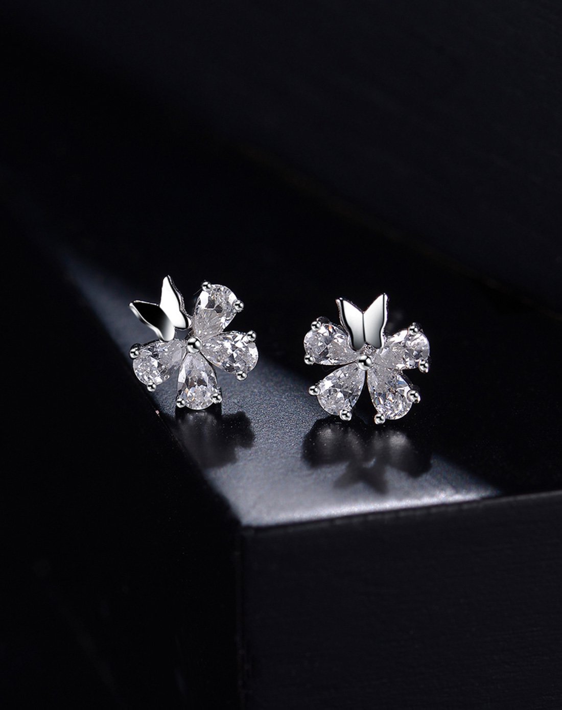 925银蝶恋花耳钉