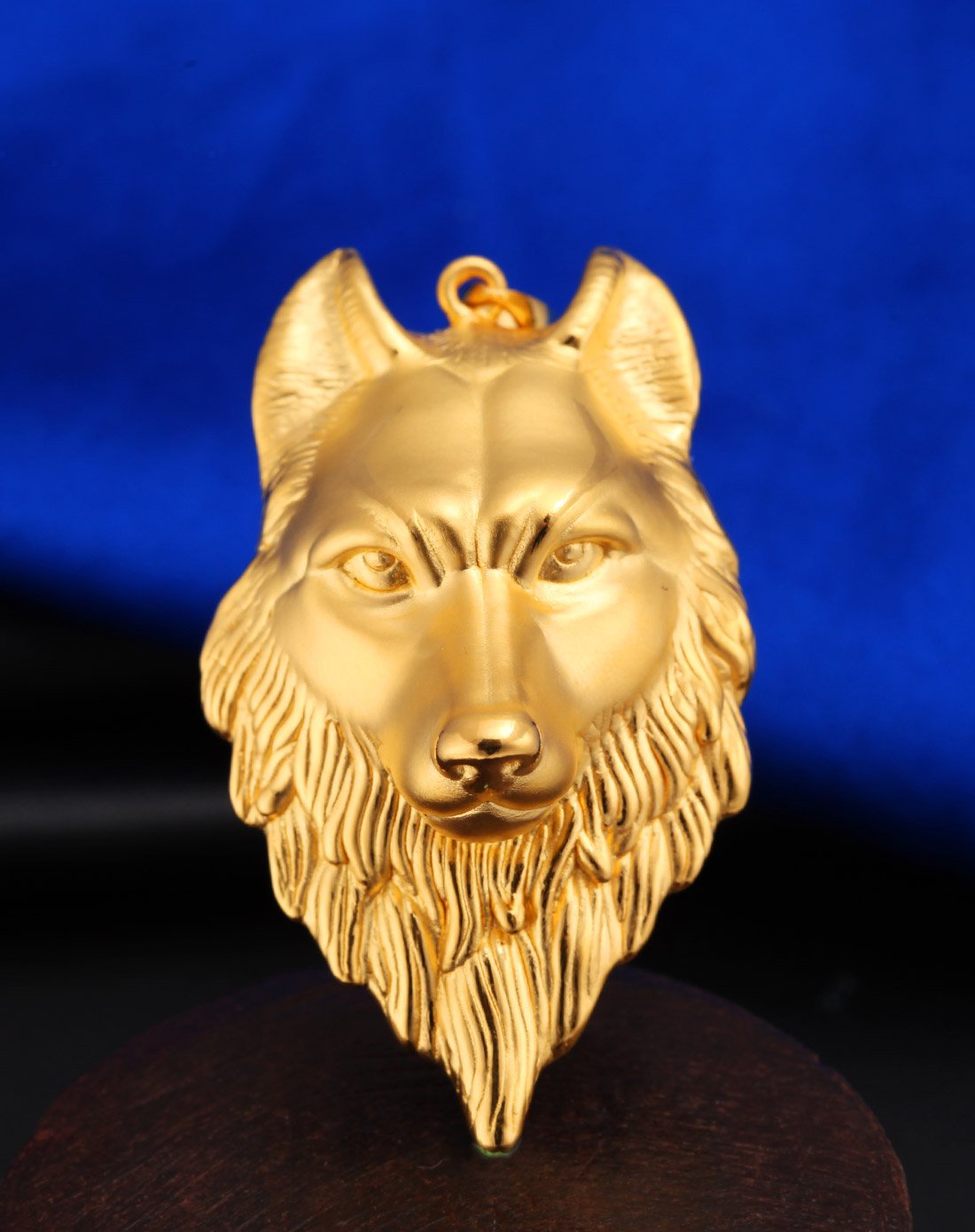 兆亮3d硬金狼头足金999吊坠(不含链)约14.78g 计价