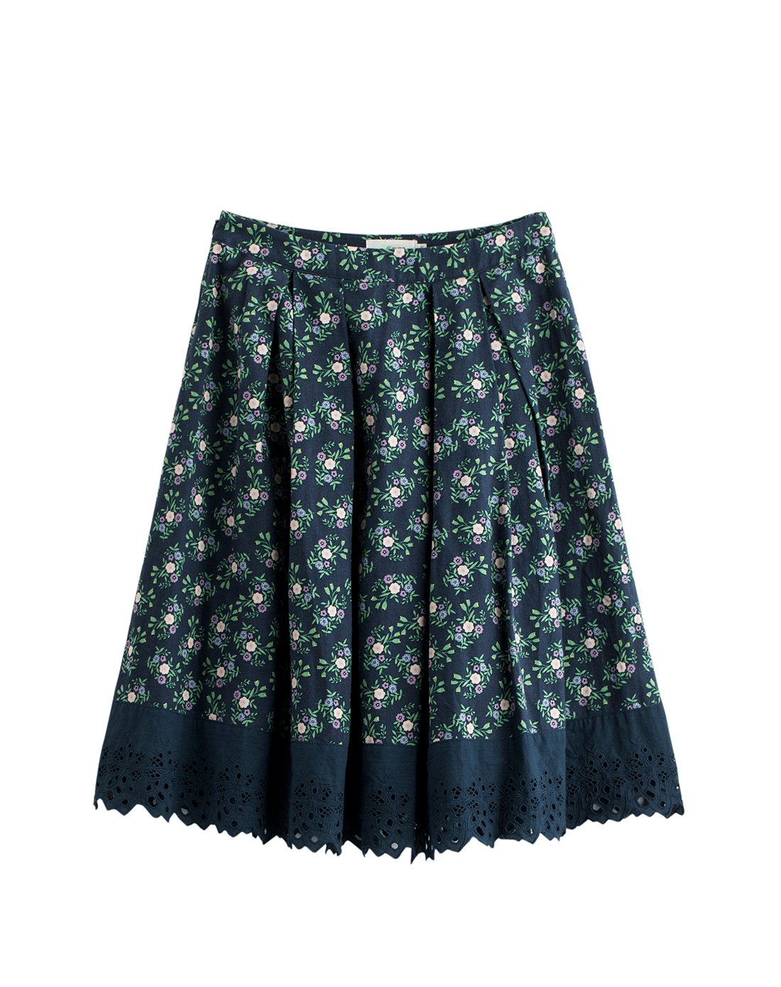 【范玮琪同款】春装女款文艺印花蕾丝裙摆半截裙