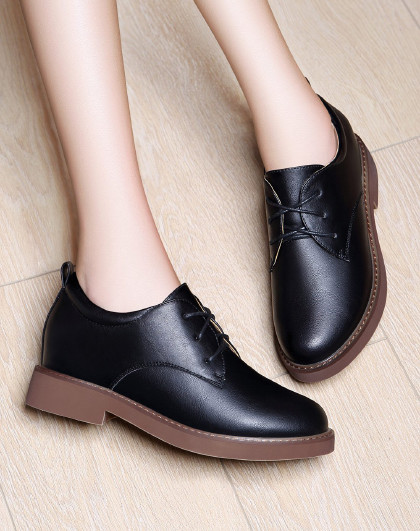 jindun【2017新品】时尚欧美风系带休闲平跟女鞋黑色622101_唯品会