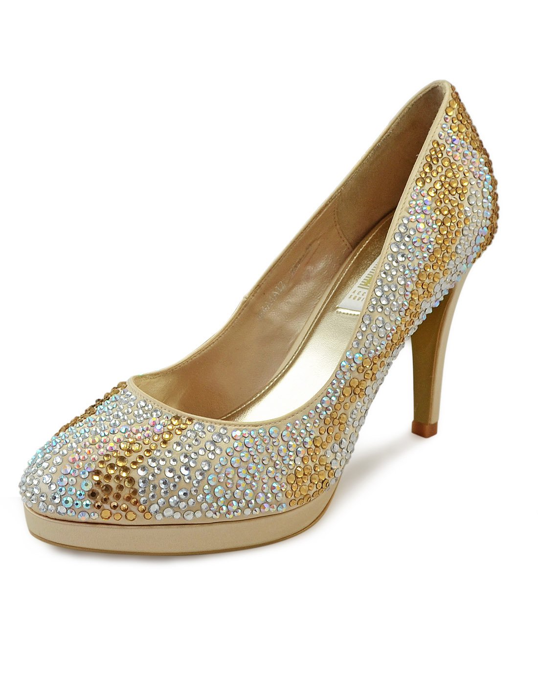 as 台湾原产欧美布面水钻圆头细高跟女士单鞋粉色