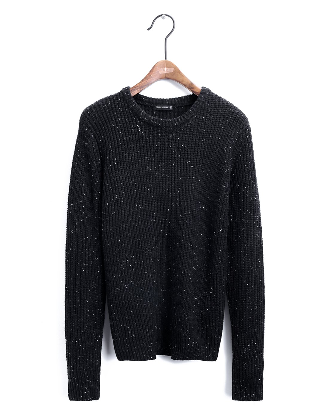 时尚芝麻点提花百搭休闲毛衣黑底白点