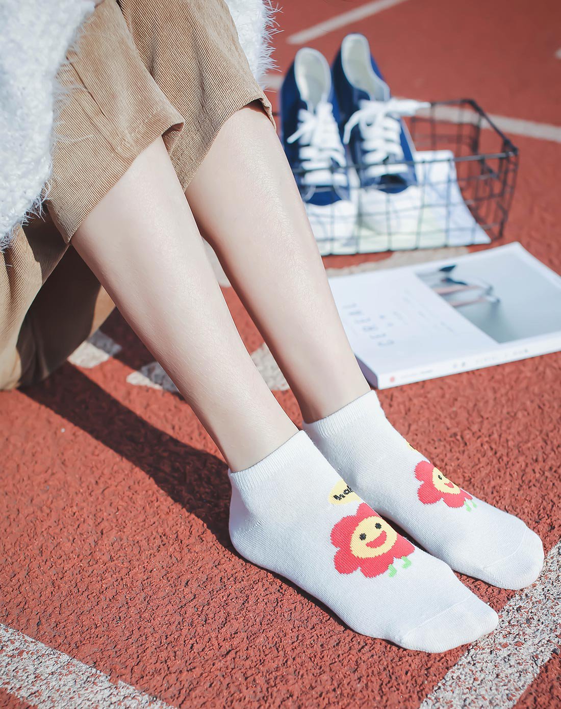 纤丝鸟我的心情像天气女士船袜5双装