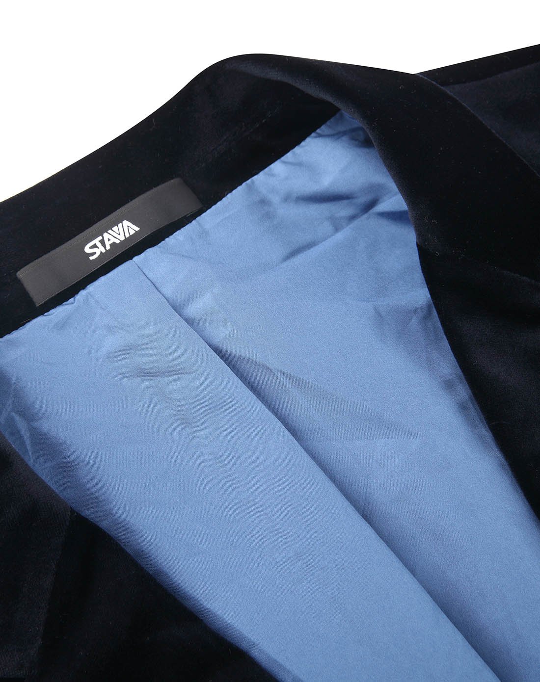 奢华绒面纯色小西装领单西黑蓝