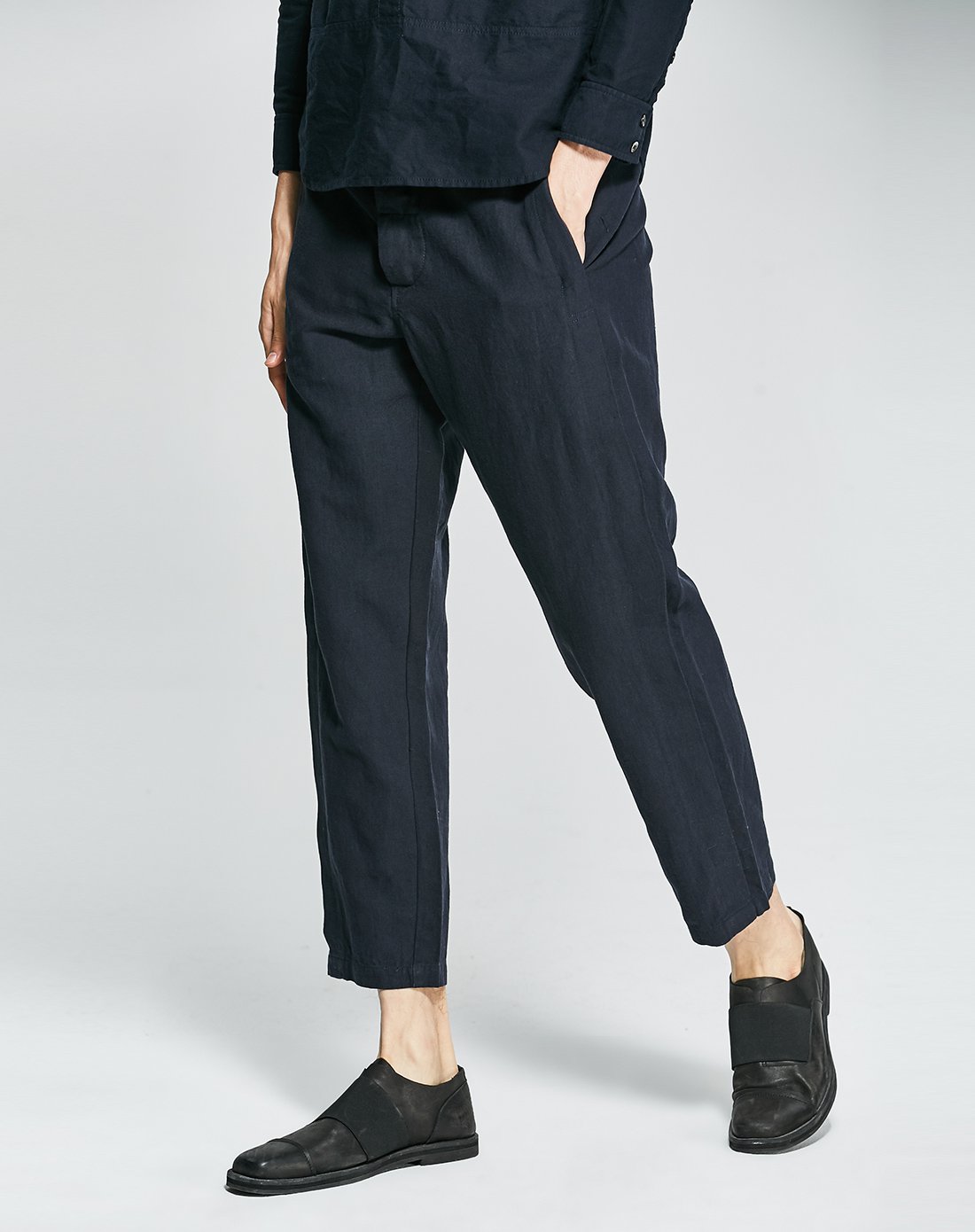 宽松直筒棉麻休闲长裤