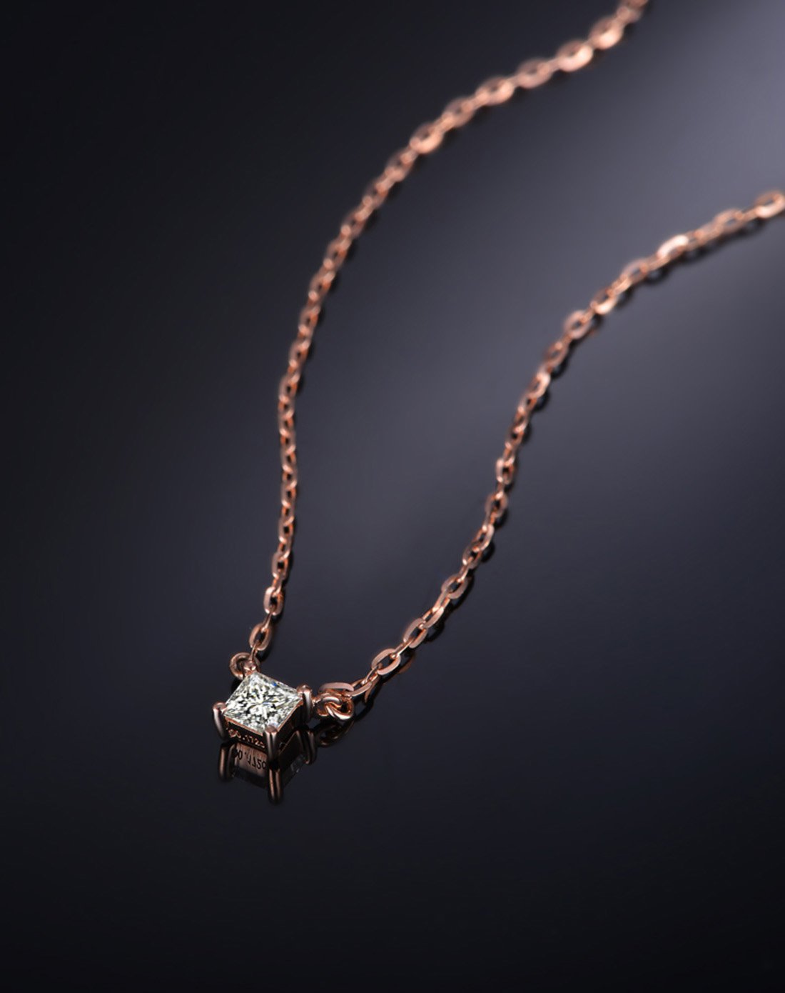 佐卡伊 公主 玫瑰18k金钻石项链