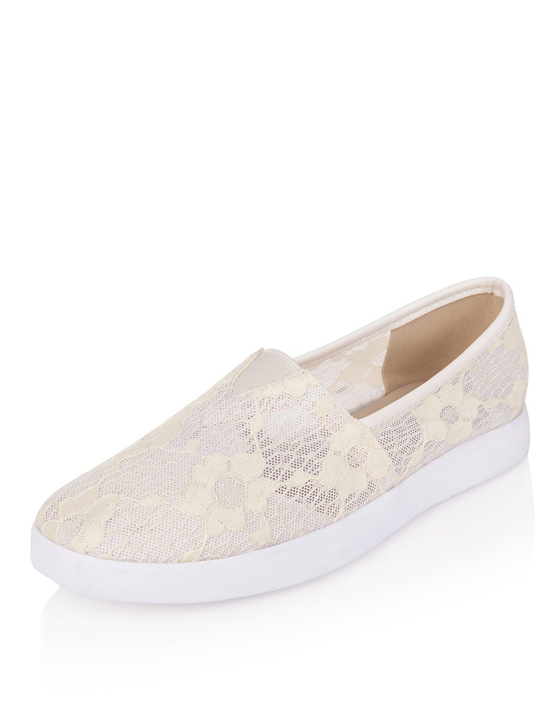 2017年新款时尚透气网纱休闲鞋米色