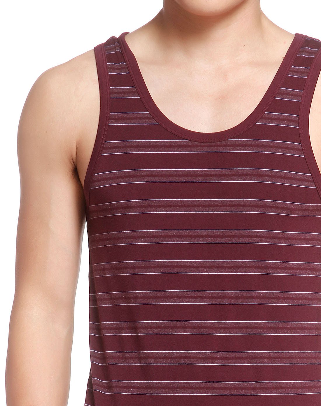 特惠-康妮雅conlia家居服男女条纹休闲背心枣红310y130921_唯品会