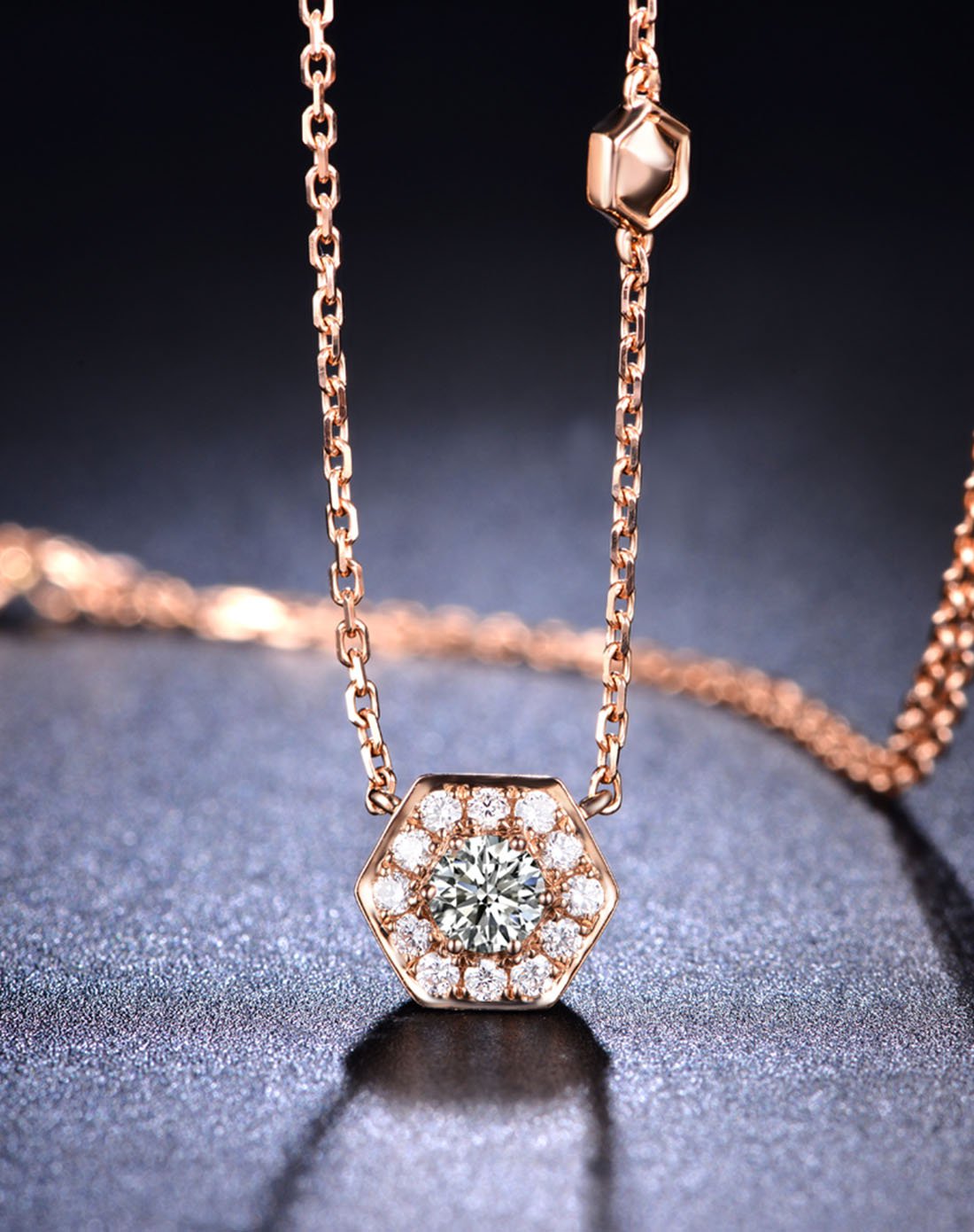 佐卡伊 巢 玫瑰18k金钻石项链