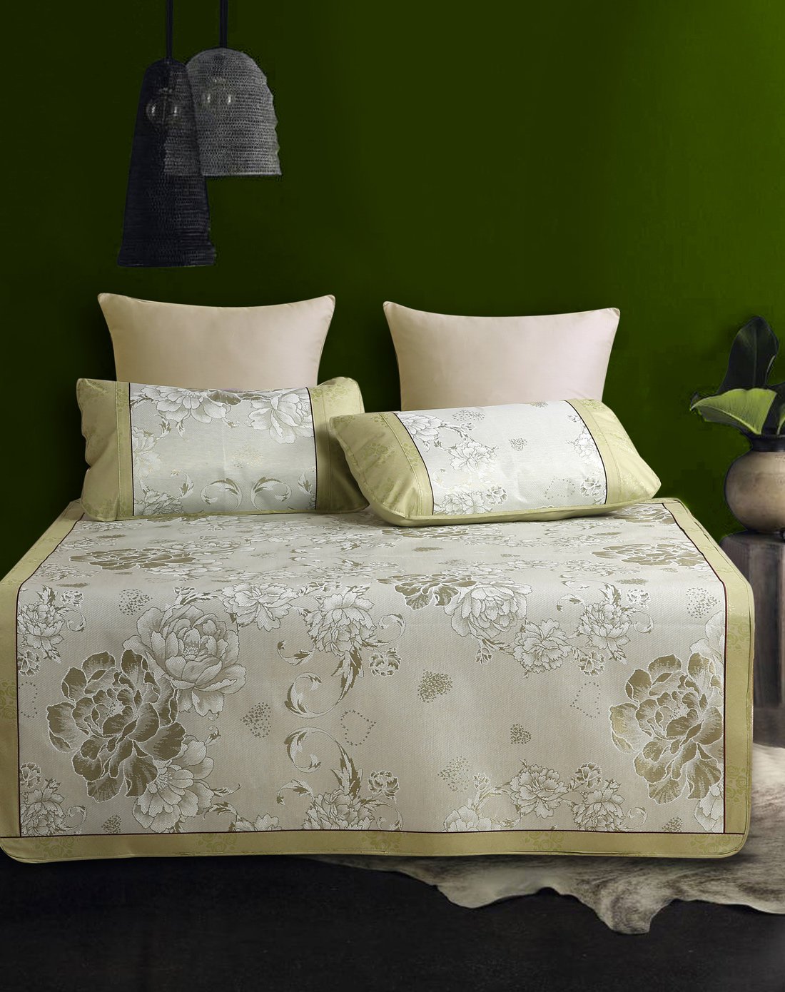 卡蓓莱印花冰丝席三件套-蜜语花香60032077_唯品会