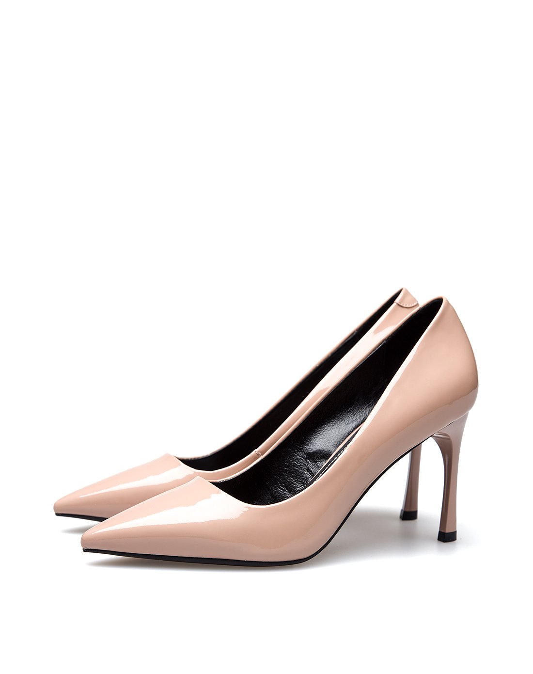 法国fashion tv collection女士鞋包专场杏色时尚简约牛漆皮尖头高跟