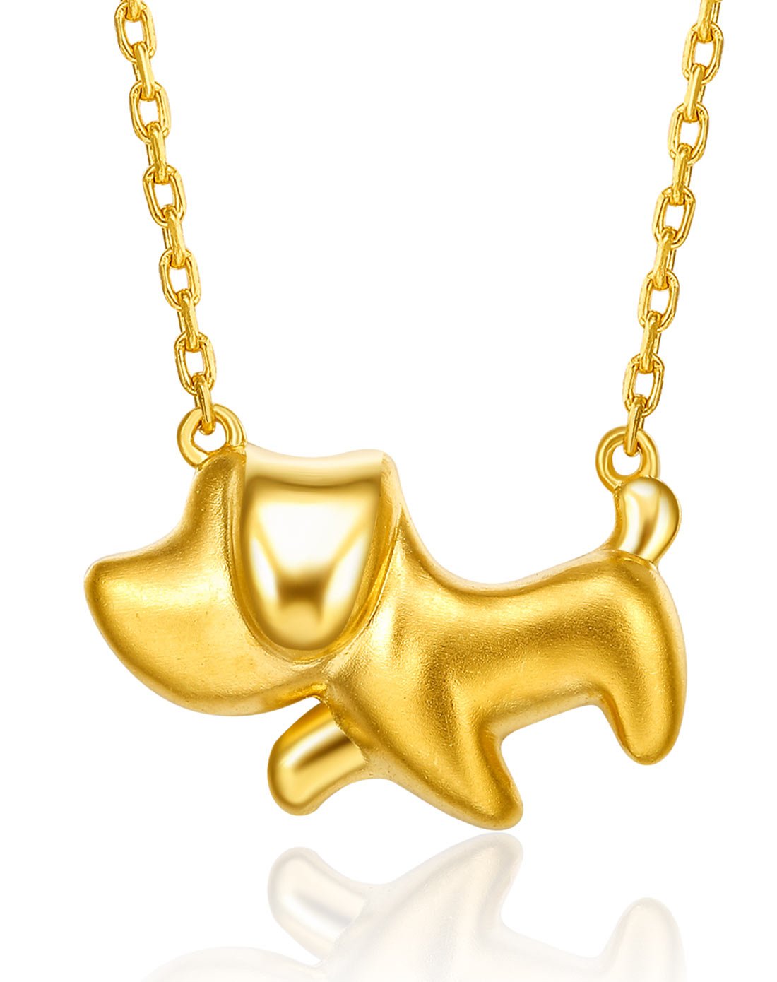 周六福 精品足金卡通狗狗黄金套链(含项链)