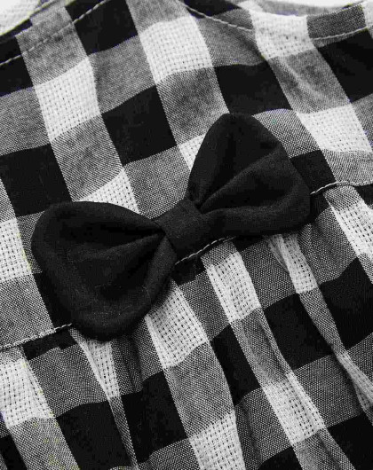 女童套装黑格子