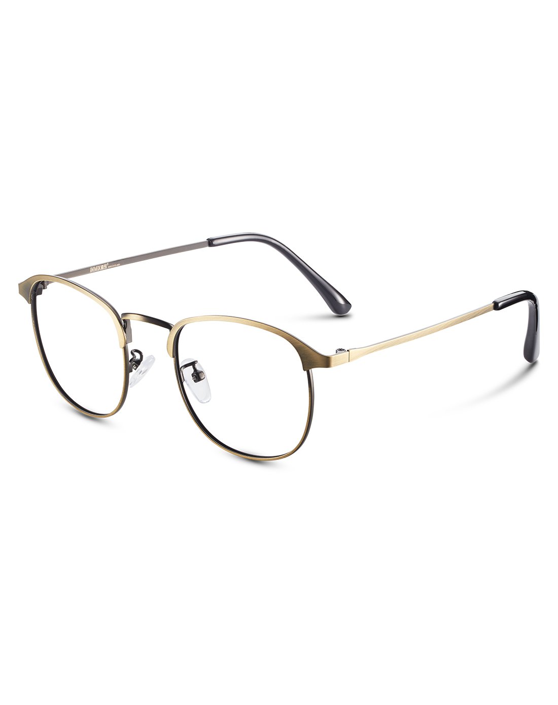 音米复古全框大框金属眼镜架古银色