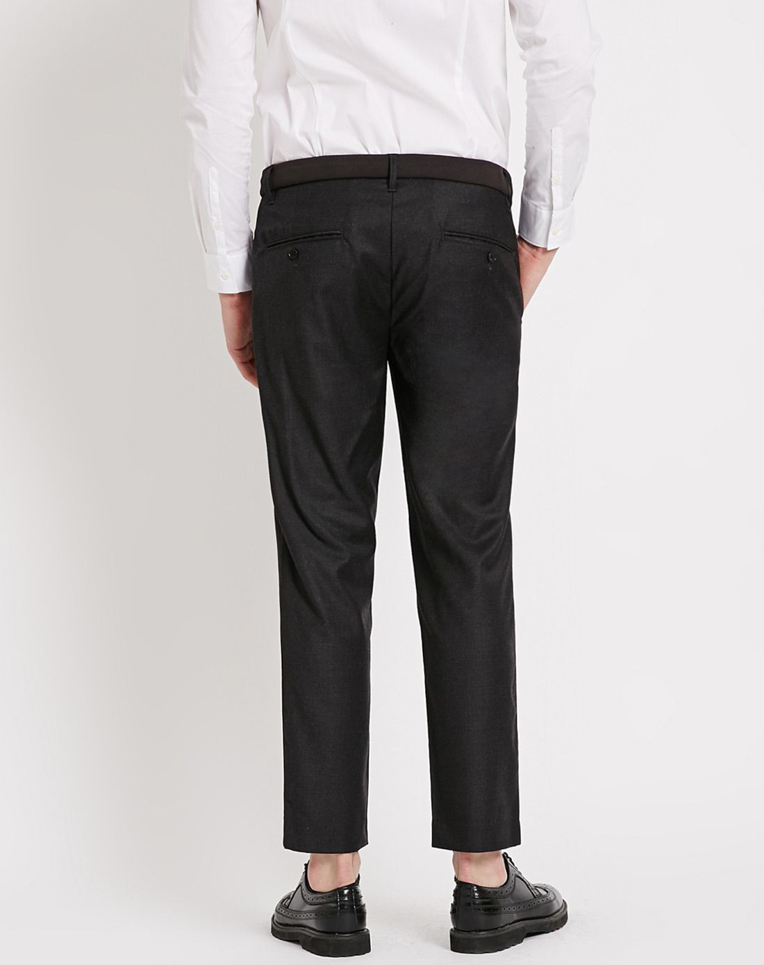 男罗纹腰头休闲西裤灰色组