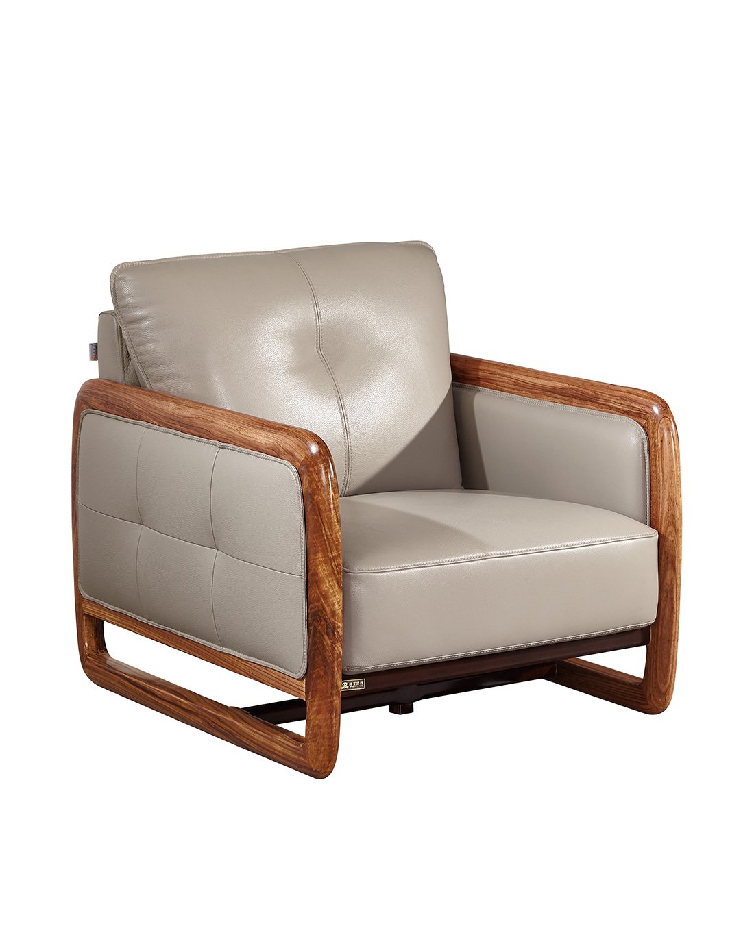 heirloom传世北欧头层牛皮复古皮艺三位沙发