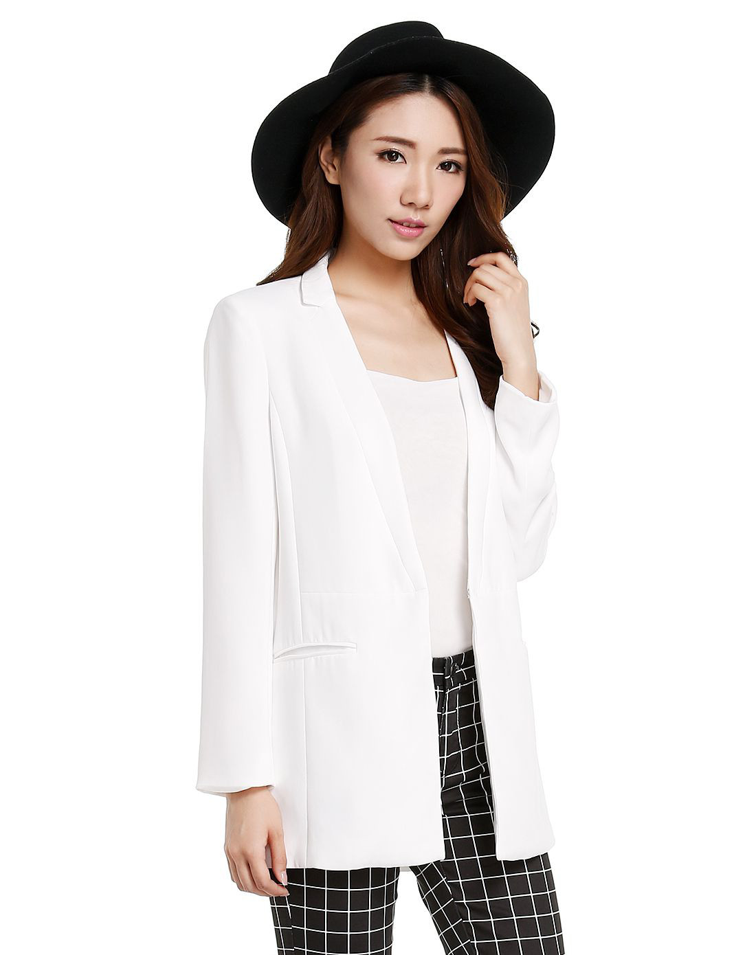 女式撞色拼接西便装