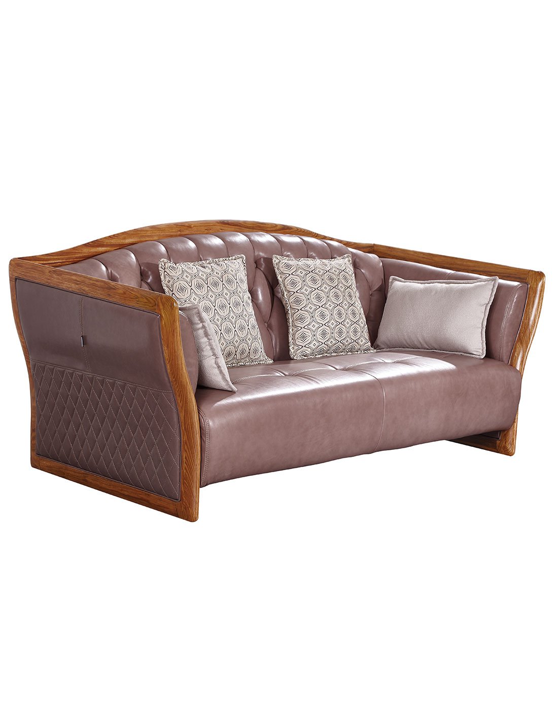 heirloom传世北欧皮艺头层牛皮拉扣沙发