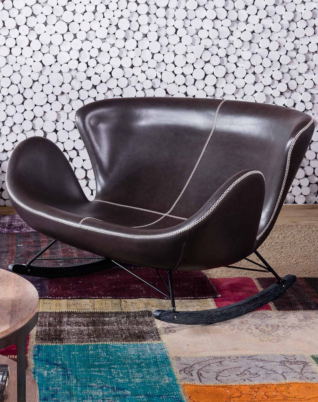 fin设计师工业风创意双人摇椅